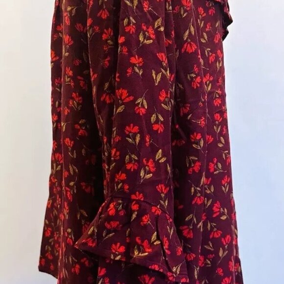NWT SONOMA Women Long Sleeve Keyhole Neck Pullover Red Floral Shirt Plus Sz 2X - Picture 8 of 12